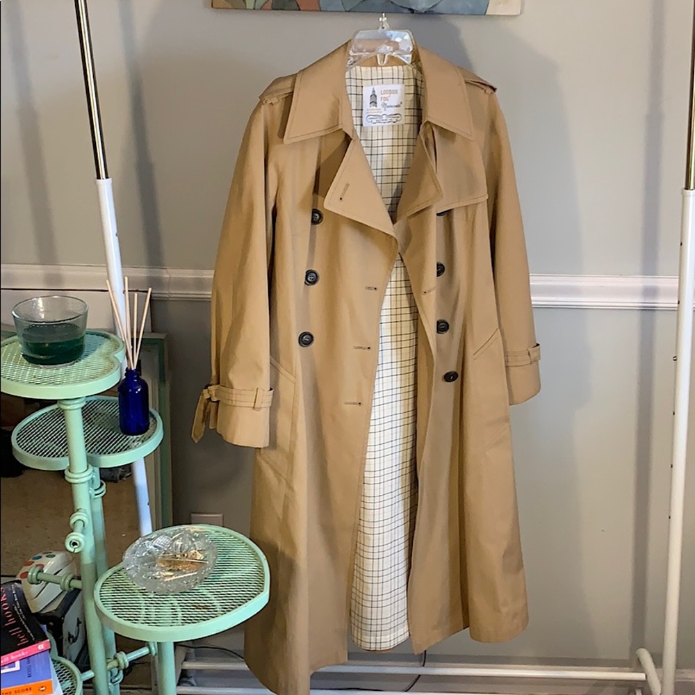 London Fog tan trench coat